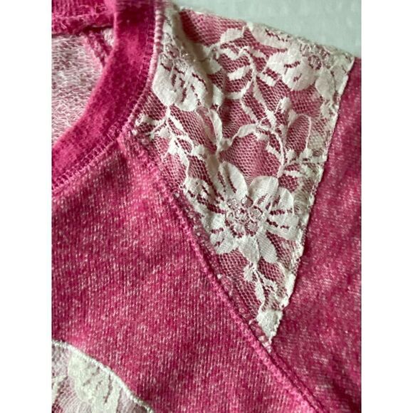 Girl’s Lace Skull Pink Pull-Over Shirt L (14-16) - Picture 5 of 7